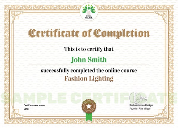 Pixel Viilage Sample Certificate