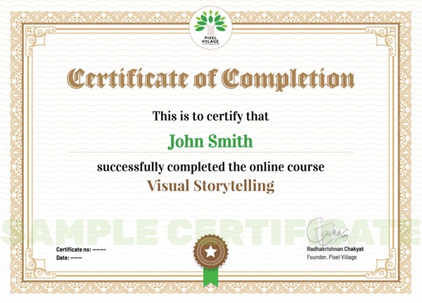 Pixel Viilage Sample Certificate